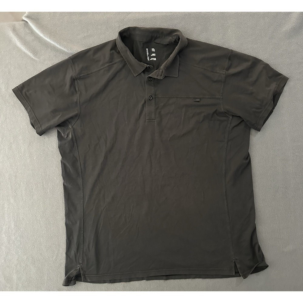 Arc'teryx Captive Short Sleeve Polo Shirt Black Men's Size XXL Arcteryx Logo